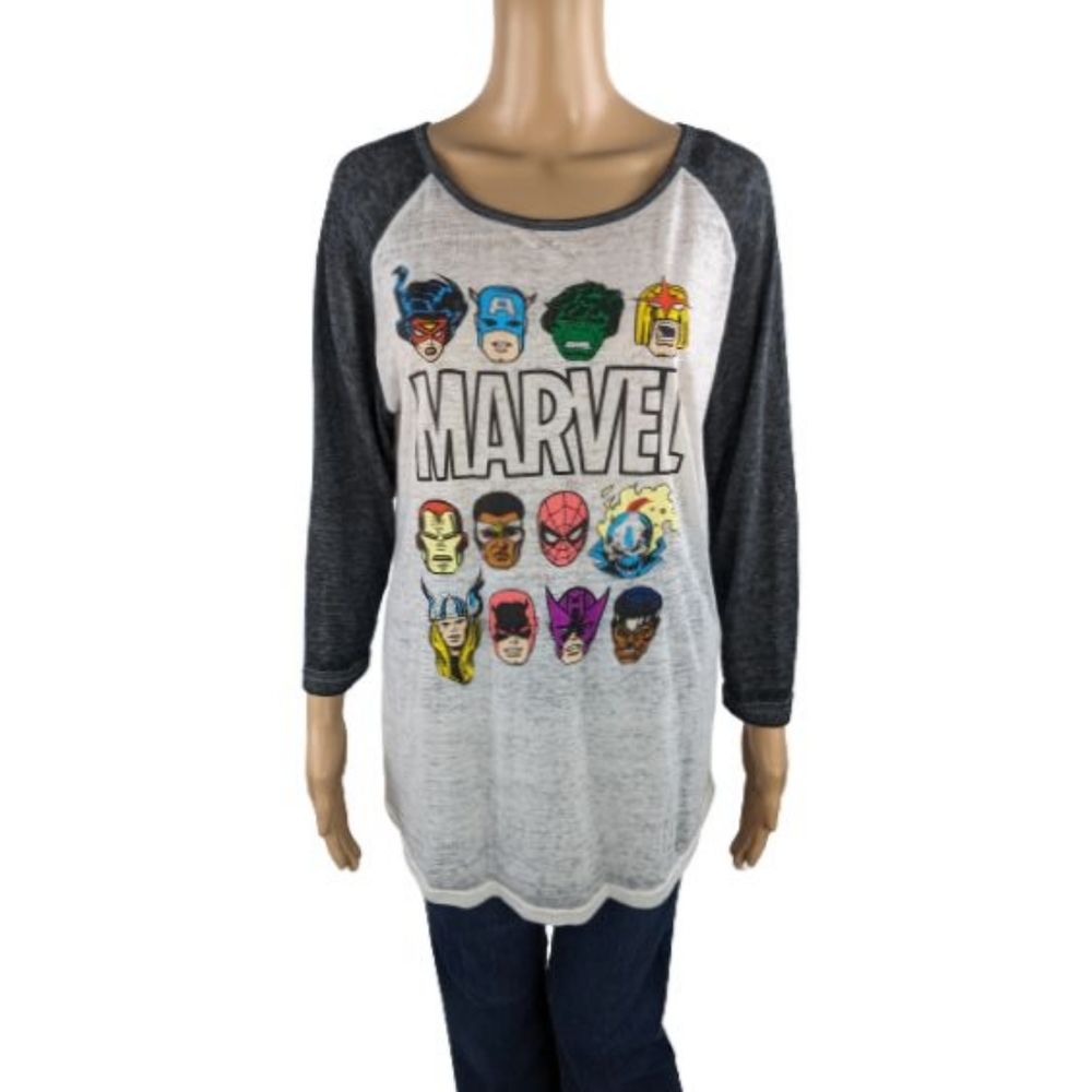 Marvel Comics Sheer Raglan Shirt L